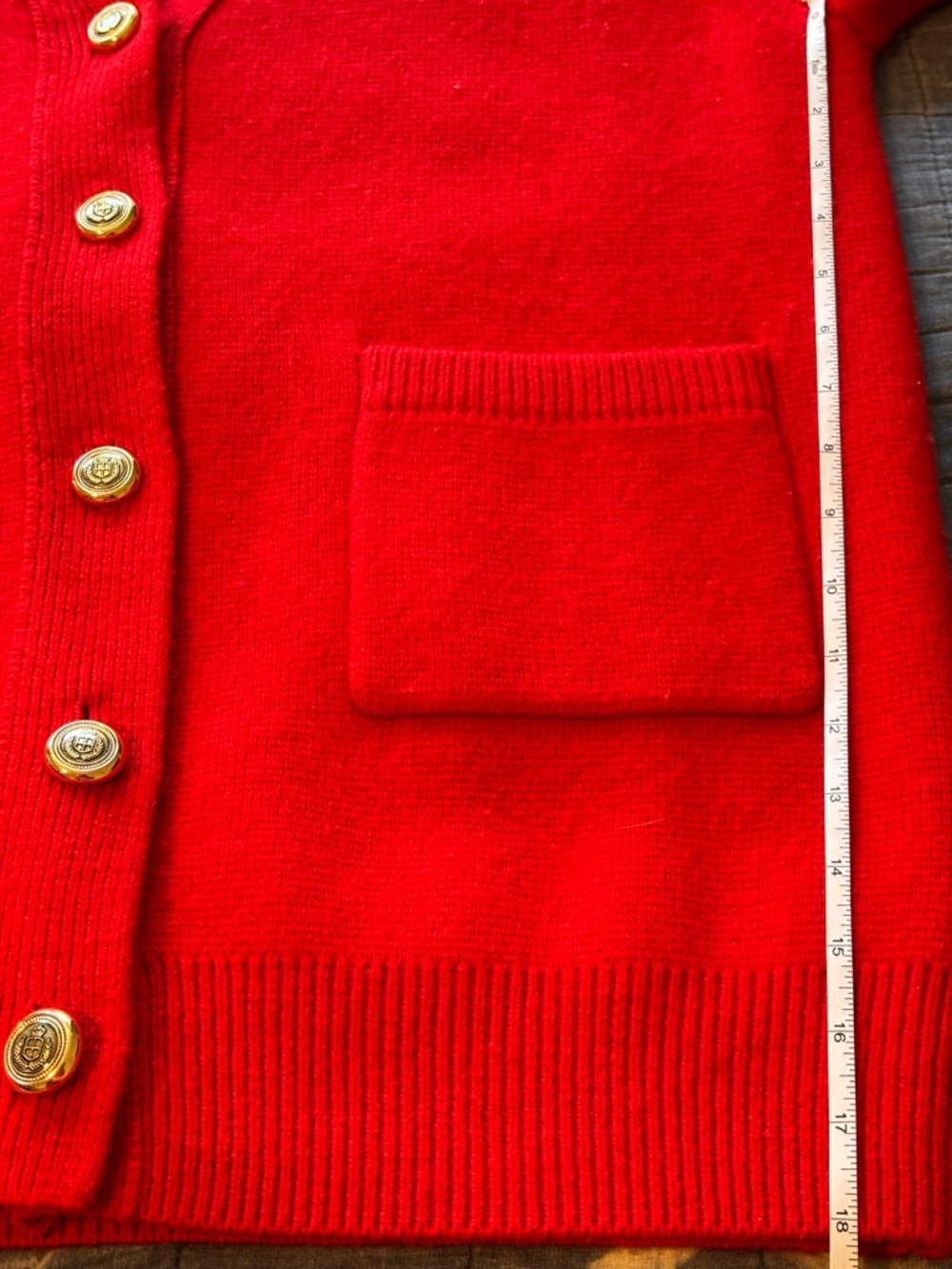 Zara 100% Wool Red Oversized V-Neck Button Cardigan Women’s Size Medium - Picture 9 of 10